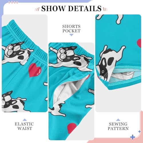 Boys' Pants Dog Bulldog Heart Puppy Long Bottoms Jogger Pants Elastic Waist Trousers with Pockets S-XL4