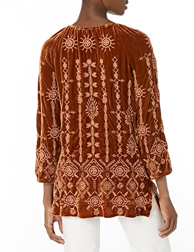 Jwla By Johnny Was Women's Long Sleeve Blouse, Desert Poppy, Large #TOP1