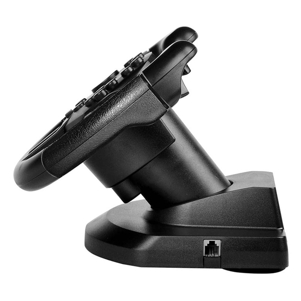 Homyl Mini Gaming Vibration Racing Steering Wheel and Brake Pedals Kit for PS3/PC USB Black, 7.87inch Dia