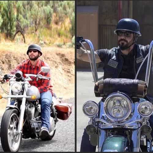 Casco alemán de motocicleta retro y media cara abierta para adultos con hebilla ajustable 7