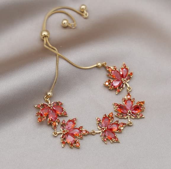 PUB Red Maple Leaf Bracelet Elegant Light Luxury Jewelry2