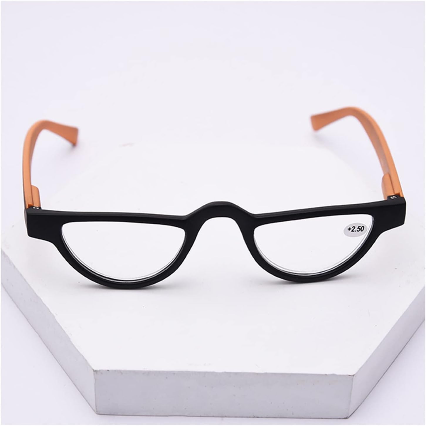 Retro Half Moon Okulary Do Czytania Anty Niebieskie światło Okulary Komputerowe Czytnik Zawiasów Sprężynowych Dla Mężczyzn I Kobiet, Orange, 3.5x