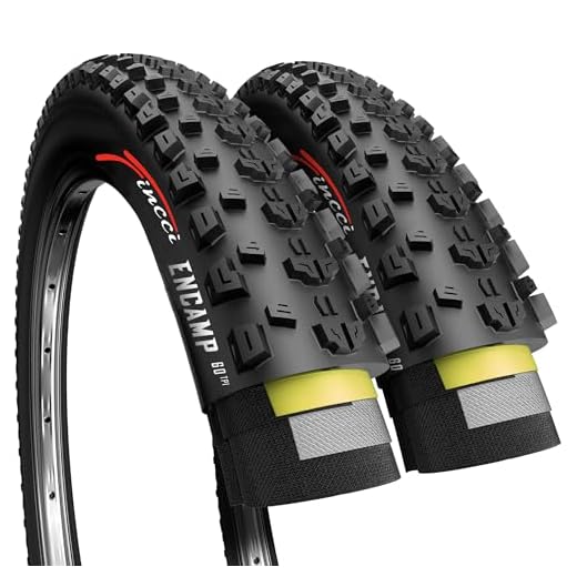 Fincci Pair 27.5 x 2.25 Inch Mountain Bike Tire 57-584 Foldable 60 TPI Tires with Nylon Protection for All Mountain Enduro MTB Hybrid Bike Bicycle - Pack of 2