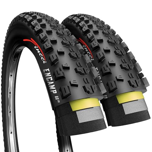 Fincci Bici Cubiertas MTB 27.5 x 2.25 Pulgadas - Par de Plegable Neumáticos 54-584 con 1mm Antipinchazos, Gomas 27,5 para Adulto Mountain Bike, Eléctrica, Montaña Bicicleta - Pack de 2 para Ciclismo