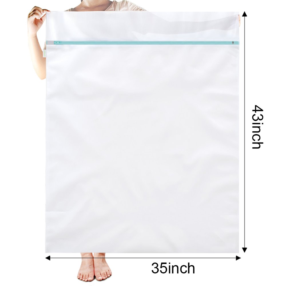 OTraki 2 duże worki do prania 109 x 89 cm, siatkowa torba na pranie, zapinana na zamek, duża torba siatkowa do prania, koc, sweter, płaszcz, prześcieradło, wytrzymała torba na pranie Jumbo do domu,