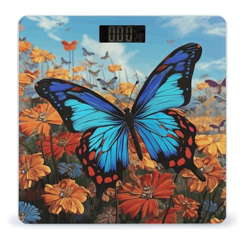Báscula digital grande con pantalla LCD y vidrio templado miniatura 1