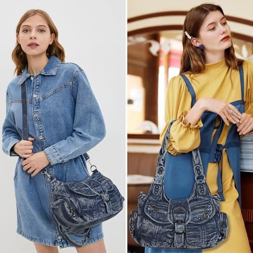 Image of Angel Kiss Hobo Bags for Women Vegan Leather Shoulder Purses and Handbags Ladies Roomy Tote Bags Purse with Crossbody Strap