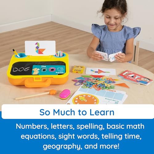 Image of Fat Brain Toys Pretendables School Set, Pretend Play Toys with Magnetic Alphabet Letters and Storage, Alphabet Learning Toys, Pretend Play Teacher Set, Ages 3+