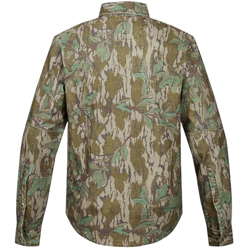 Drake Waterfowl Men's Throwback 80 Field Camo Cotton Twill Triple Needle Long Sleeve Button-Down Shirt with Reinforcements3
