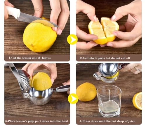 Image of Clazkit Aluminum Lemon Squeezer | Heavy Duty Hand Press Citrus Juicer | Manual Lime Juicer with Ergonomic Handle | Juice Extractor for Lemon, Orange & Citrus Fruits