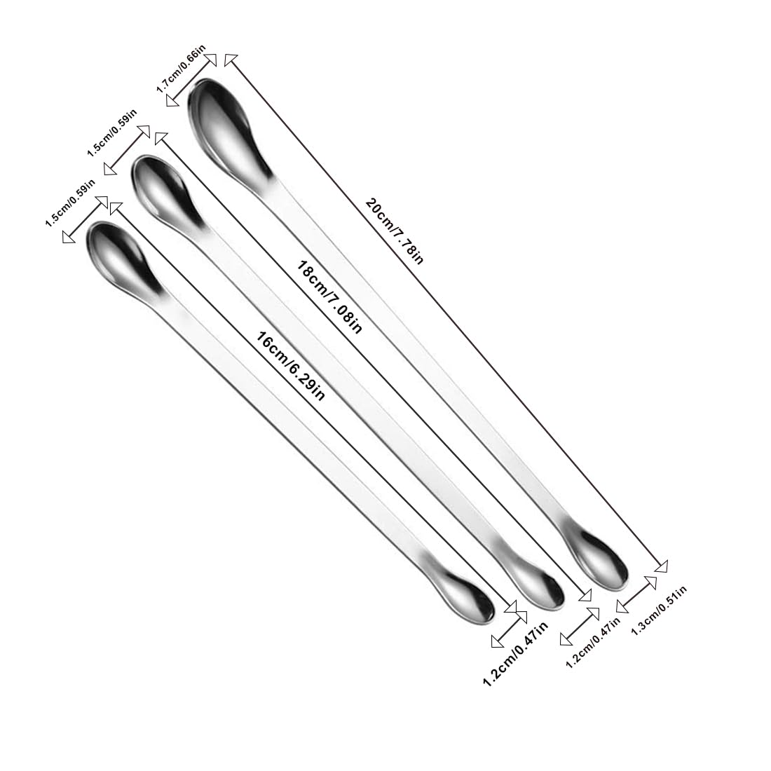 6 pièces en acier inoxydable micro scoop set capsule remplissage laboratoire échantillonnage ensemble pour poudre gel bouchon remplissage laboratoire médecine échantillonnage