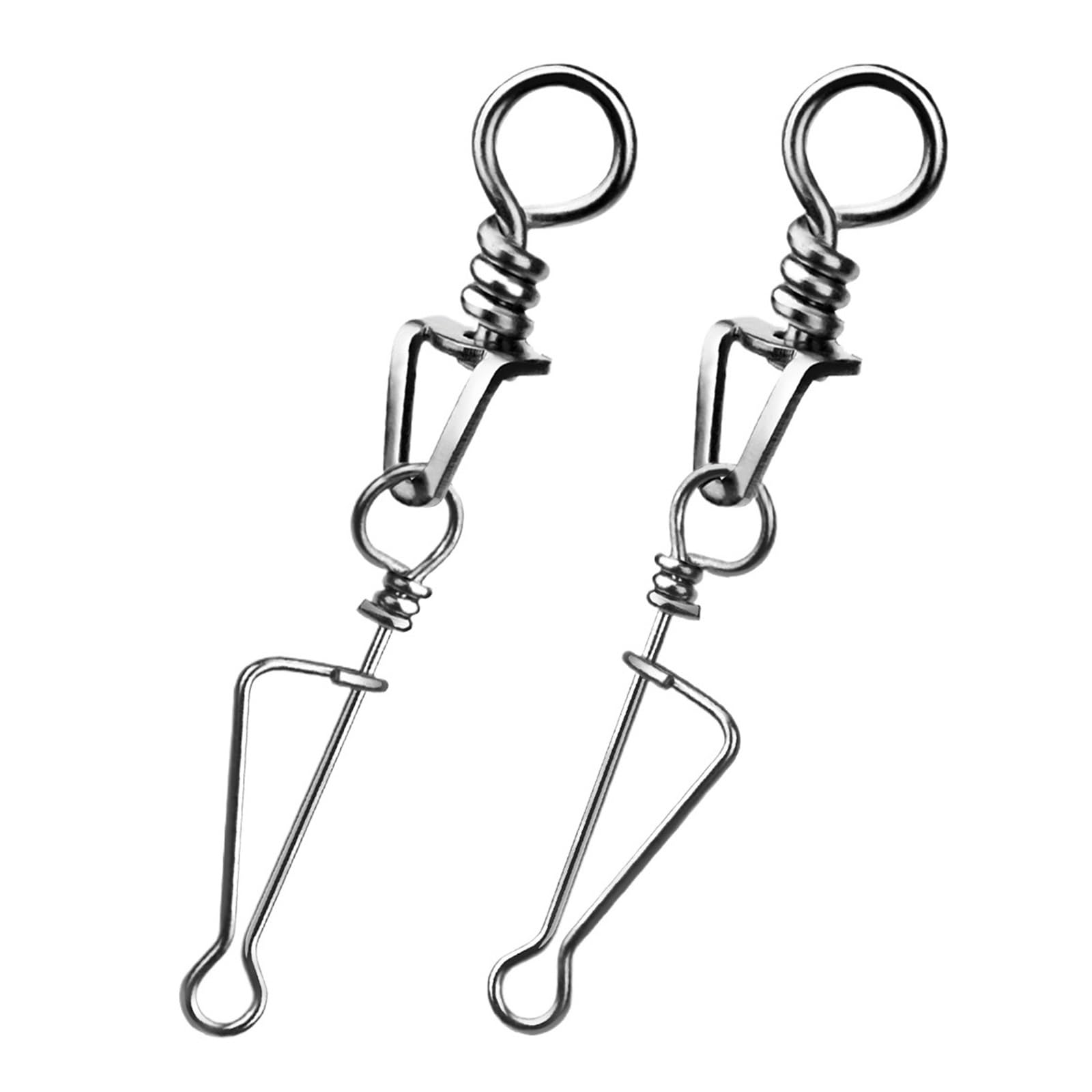 25~100 pièces pêche Moins émerillons roulants connecteur de leurre de pêche Boutons-Pression Carpe Bar Eau Douce(Size 4.5 47mm 45kg,100 Pcs)
