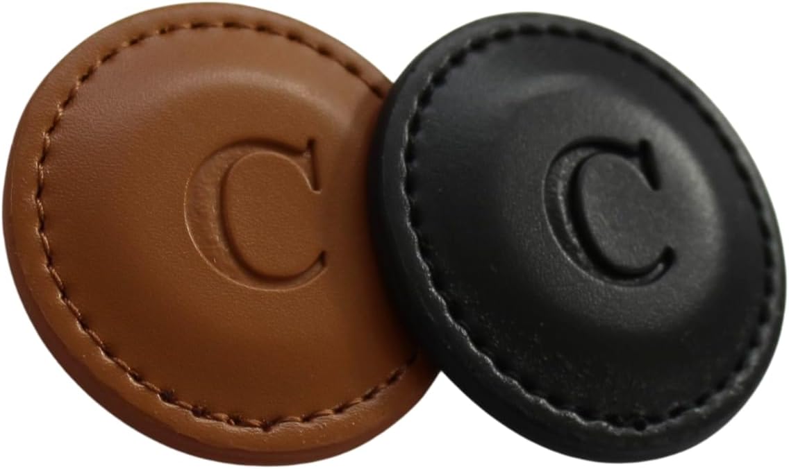 THOM Personalized Golf Marker A-Z, (Set of 2) for Golfers - Magnetic Ball Marker Handmade with 100% Vegan Leather - Fun Golf Stuff for Men - Customized Golf Gifts