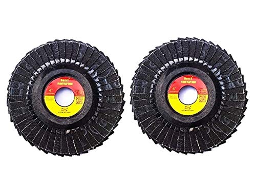 Excel Impex Borit Flexible Flap Wheel for grinding and polishing steel metal, madarase wheel, emire wheel for corner polishing,sand paper wheel 4 inch 120, 220 grit (1 Pcs each for angle grinder)
