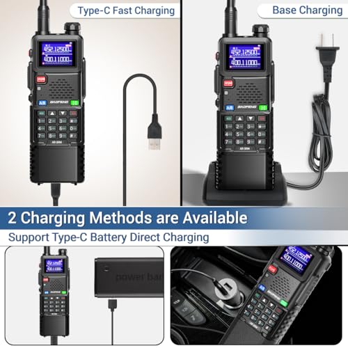 Image of Baofeng Radio Ham Radio 5RM 10W Long Range Handheld AR-5RM Two Way Radio NOAA Weather Receiver Rechargeable Walkie Talkies Longe Range DTMF Copy Frequency 999CH 3800mAh Battery with USB-C Charging