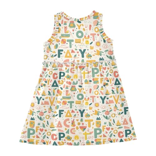 KLL Scandinavian Style Alphabet Toddler Girls Dress Cute Jumper Skirt Summer Crew Neck2