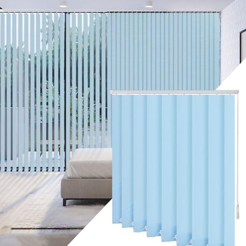 NIANXINN Cortina Lamas Verticales Translúcida,Estores Verticales Lamas 98mm Azul,Persiana Opaca,Protección Privacidad,para Ventana y Puerta,Color Personalizable,Ancho x Alto (145cm x 300cm)