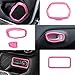 Danti Car Interior Accessories Decoration Trim Air Conditioning Vent Decoration & Door Speaker & Water Cup Holder & Headlight Switch & Window Lift Button Covers fit for Jeep Renegade 2015-2021 (Pink)