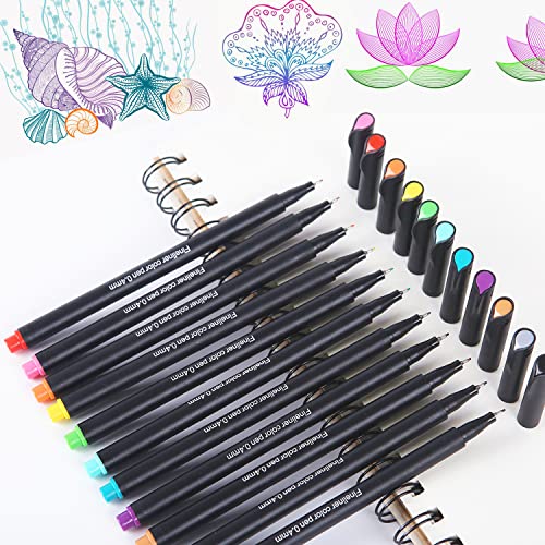 Upanic 24 Colors Journal Planner Colored Pens,Fineliner Colored Pens,Fine Tip Drawing Pens Porous Fineliner Pen For Journaling,Writing Note, Art Office School Supplies #TOP6