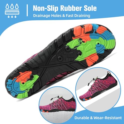 Image of Mishansha Water Shoes for Women Men, Quick-Dry Barefoot Swim Shoes with Drainage Holes, Lightweight Aqua Shoe for Beach Pool River Boating Yoga Walking