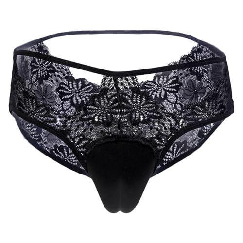 ACSUSS Mens Lace Hiding Gaff Panties Brief Thongs for Crossdressing Transgender Sissy Underwear