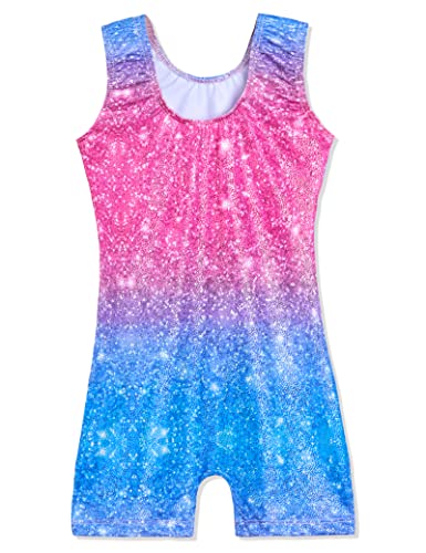 Image of Domusgo Gymnastics Leotards for Girls Sparkly One Piece Biketard Size 1-10Y
