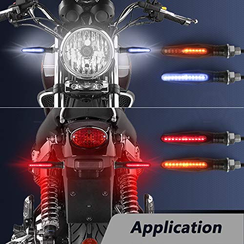 Motorcycle Indicators Flowing Turn Signal Lights Motorbike Turning Indicators Daytime Running Lights Brake Lights 12V for Motorcycle Motorbike(Pack of 4) - Thumbnail 5