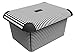 Produktbild Rotho Creative Aufbewahrungskiste mit Deckel, Kunststoff (PP), schwarz/weiss mit Motiv "Stripes", 15 Liter (40,5 x 31,7 x 19,5 cm)