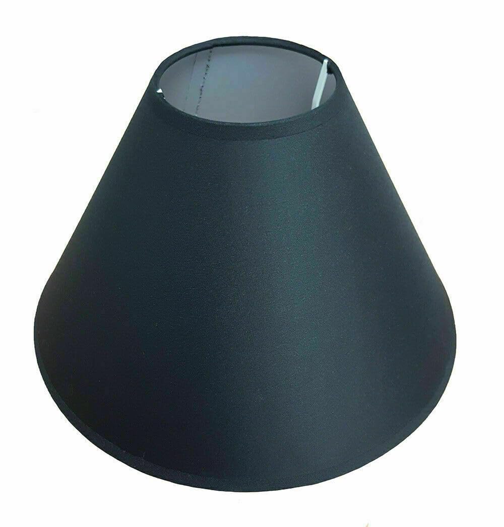 Sales Today Interiror Black 9" (23Cm) Cotton Textured Fabric Coolie Light Shade Table Ceiling Lamp Shades (Black)