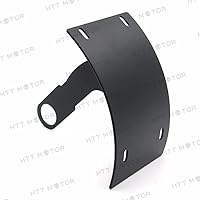 Vista 7 de HTTMT MT360-010-M Soporte de placa de matrícula curvada negra Soporte de etiqueta de montaje compatible con eje de 1 pulgada