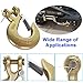Yision 2PCS 3/8 Inch Clevis Slip Hook with Safety Latch, G70 Forged Steel for Trailer, Heavy Duty Chain Hooks Deck Hauler Receiver Hitches Trailer,18,000lbs Capacity, Gold