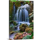 CANVAS ON DEMAND Waterfall in Tropical Rainforest of Fairchild Tropical Gardens, Canvas Wall Art Print, Home Decor, Floral, Flowers, Nature Artwork, 16' x24in