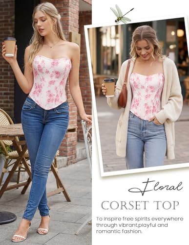 Scarlet Darkness Women's Renaissance Floral Strapless Corset Bustier Top (3 Colors) - image 2
