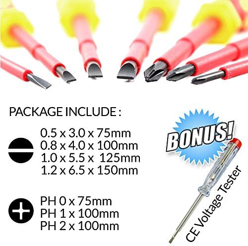 JKR Tools VDE Electrician Screwdrivers Set 7 pcs with Safety Tester