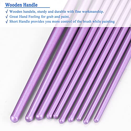 Image of BOSOBO Assorted Nylon Acrylic Artist Paint Brushes Set,Purple,80 Pcs