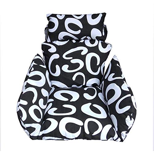 QJIAXING Swing Cushion Hanging Egg Hammock Basket Chair Thick Cushions Comfort Washable and Breathable (without Stand),Black