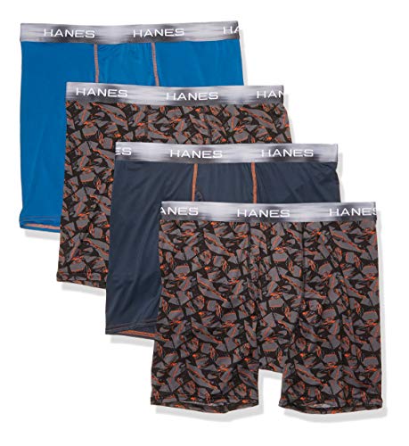 Hanes Ultimate Men's Sport X-Temp Performance Boxer Brief 4-Pack, Assortment 1, Small