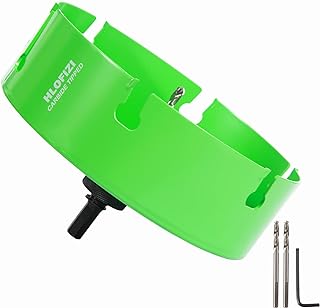 8 Inch Hole Saw Carbide Tipped for Recessed Lights, Hard Wood, Drywall, Plaster Ceiling, Sheetrock, Plastic, Fiberglass, 3X Faster, Green