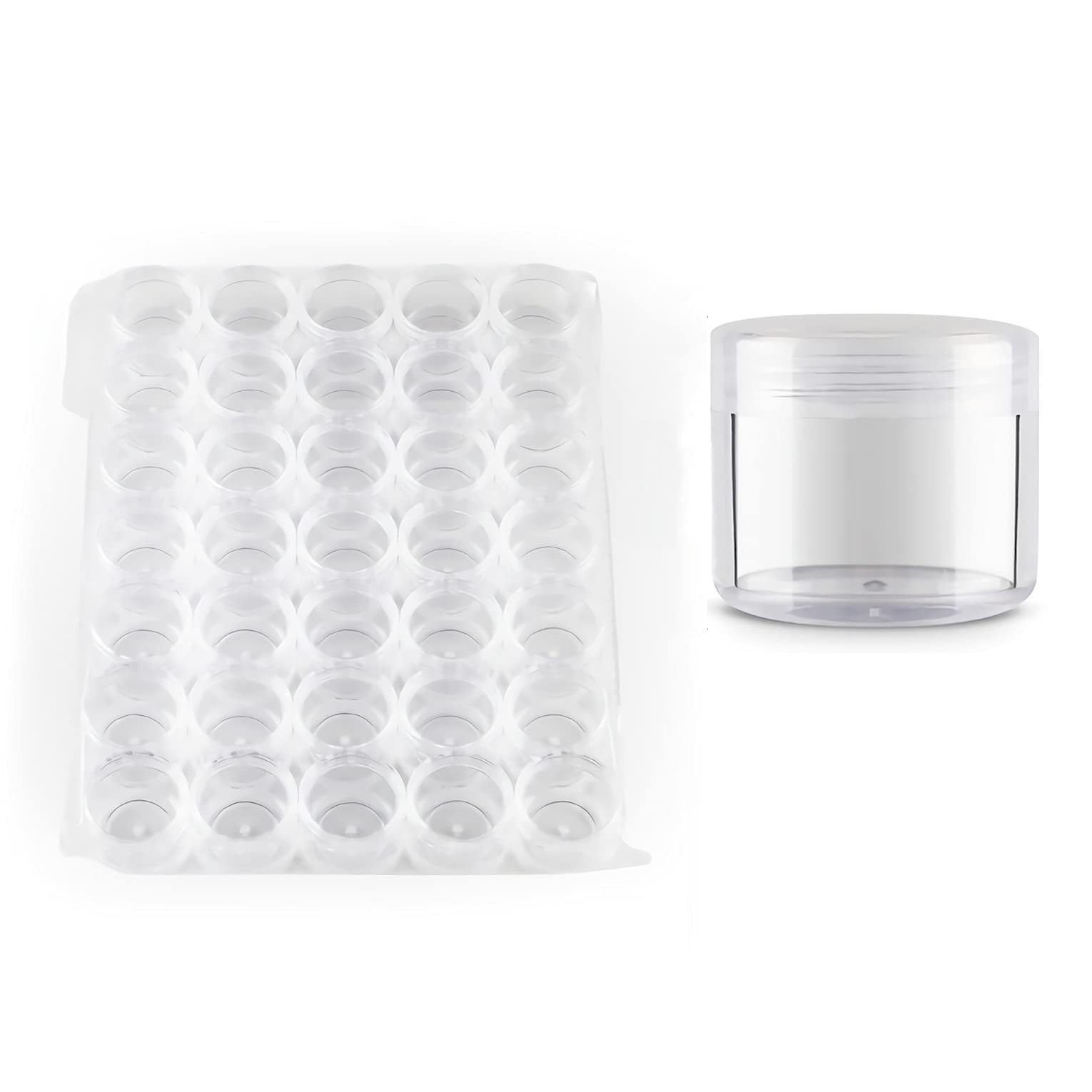 60 Pièces Vides Petit Rond Pot en Plastique Transparent 20 ml avec Couvercle, Cosmétique Pots de 20 g pour des Produits Cosmétiques D'art D'ongle D'échantillons Contenant