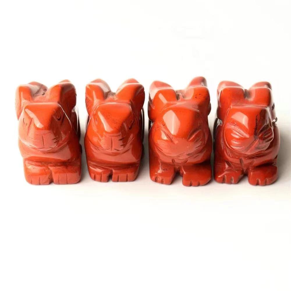 Amazon.co.jp: 卸売手彫り動物天然水晶宝石レッド ジャスパー ウサギ 2