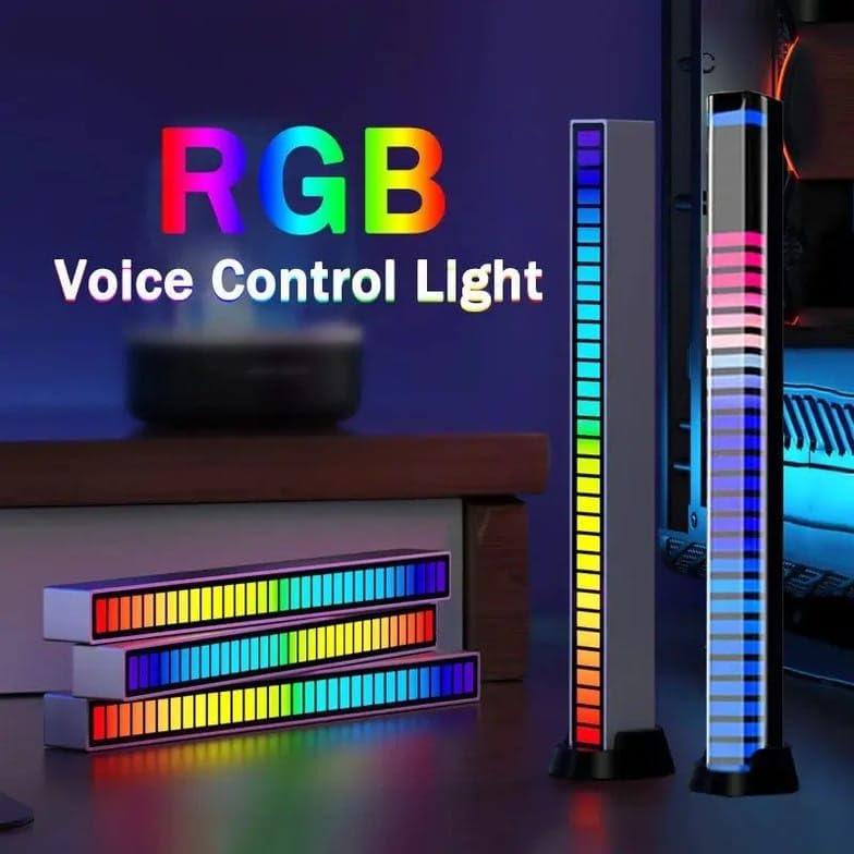 Image of 32-Bit RGB Rhythm Light Sound Control Voice Activated for Desktop Table Gaming Room Car TV DJ and Home Rechargeable | Night Light (Rhythm-Light)