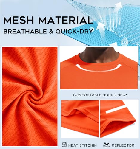 Image of Men's Quick-Dry Sportswear T-Shirts,4 /6 Pack Breathable Moisture Wicking Gym Tops for Training & Workout,Short Sleeve Tees