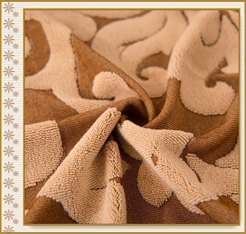 Funda de sofá elástica Jacquard marrón de 2 plazas para salón 8