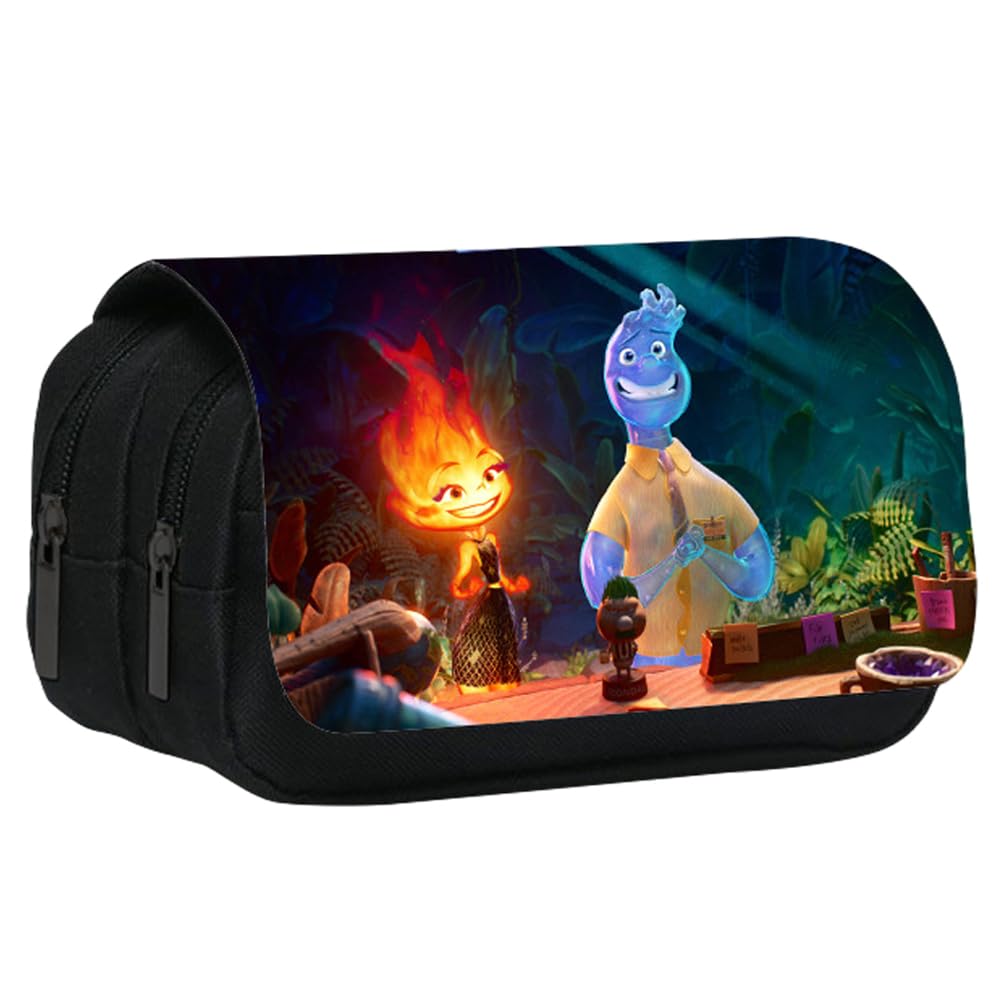 Ele-Men-tal Anime Elephant Pencil Case Large Capacity Pencil Case Children's Pencil Bag for Office Supplies for Boys Girls, Multicolored, Travel Adapter