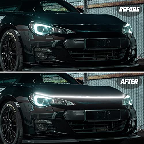 Car Hood Light Strip, Exterior Car Led Strip Light, 59/71 Inches Daytime Running Lights, Waterproof Flexible Ambient Headlight, Auto Decorative Atmosphere Lamp For Cars Suvs Trucks (70.86 Inch) #TOP3