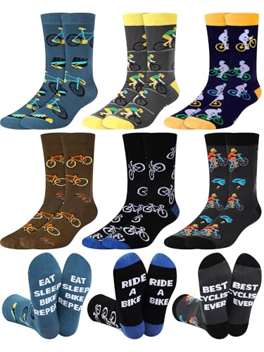 Eurzom 6 Pairs Funny Bike Socks