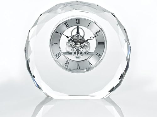 Miniatura 4 de Baudville Trofeo Reloj Grabado - Cristal Ejecutivo - Forma Redonda