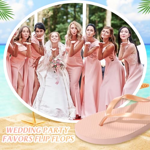 Image of Unittype 48 Pairs Flip Flops Bulk for Wedding Guests Hotel Slippers with Size Cards and Bags for Wedding Beach Pool