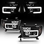 AKKON - For Toyota Tundra Sequoia LED DRL Light Tube Black Projector Replacement Headlights Left/Right Lamps