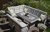 bomey Rattan Lounge Set Gartenmöbel Set Manhattan C-2 4-Teilig Gartensofa Grau - 6